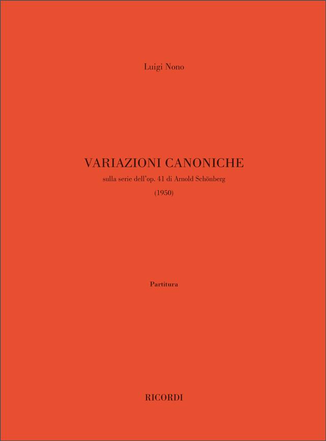 Variazioni Canoniche Sulla Serie Dell'Op. 41